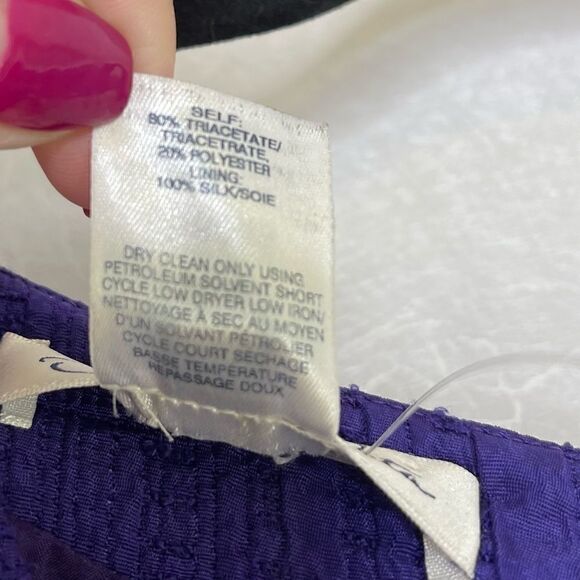 𝅺oscar De La Renta Textured Tweed Sheath Dress Purple 4 - Picture 4 of 5